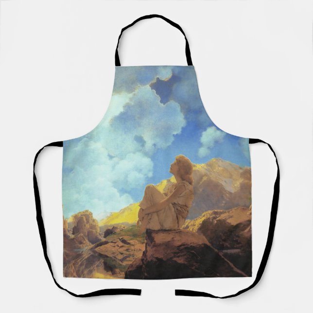 Maxfield Parrish Morning 1922 Cloud Blue Fine Art Apron (Front)
