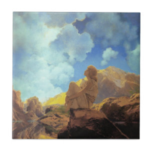 Maxfield Parrish Morning 1922 Cloud Blue Fine Art Ceramic Tile