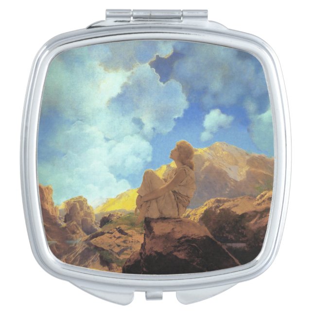 Maxfield Parrish Morning 1922 Cloud Blue Fine Art Compact Mirror (Front)