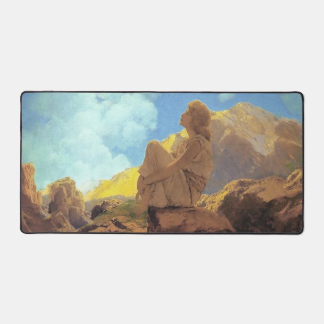 Maxfield Parrish Morning 1922 Cloud Blue Fine Art Desk Mat (Front)