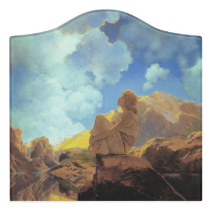 Maxfield Parrish Morning 1922 Cloud Blue Fine Art Door Sign
