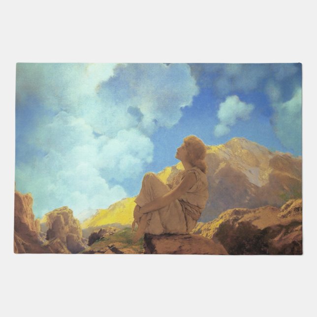 Maxfield Parrish Morning 1922 Cloud Blue Fine Art Doormat (Front)