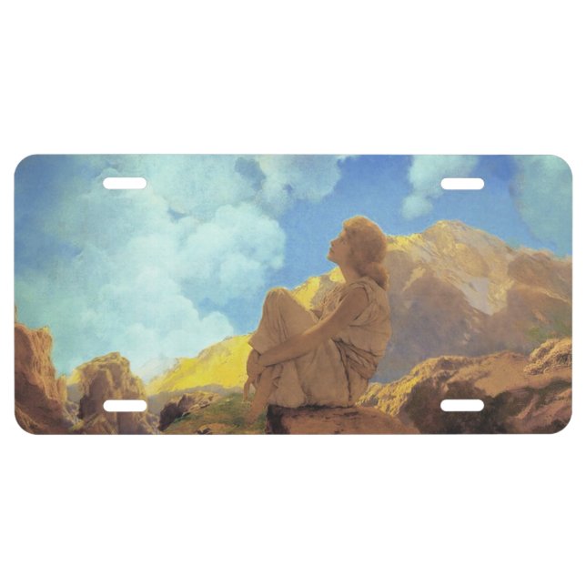 Maxfield Parrish Morning 1922 Cloud Blue Fine Art License Plate (Front)