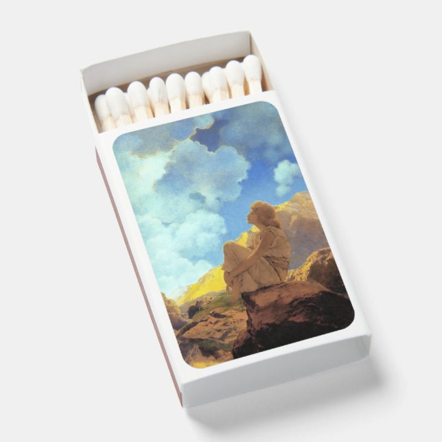 Maxfield Parrish Morning 1922 Cloud Blue Fine Art Matchboxes (Front Open)