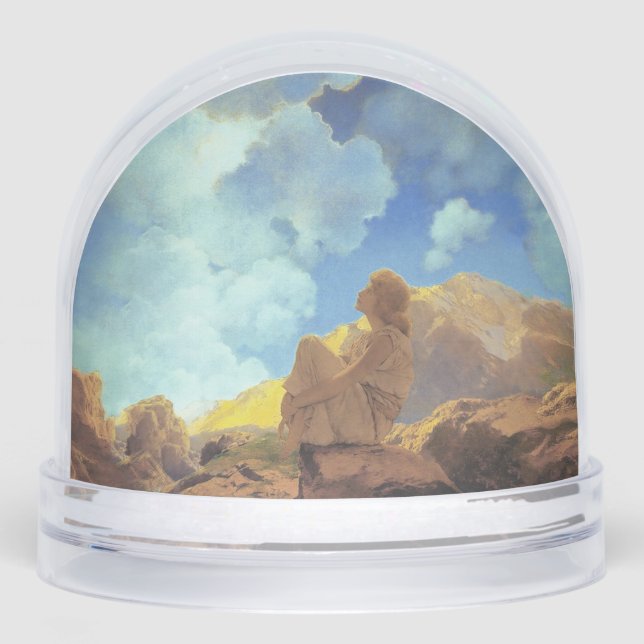 Maxfield Parrish Morning 1922 Cloud Blue Fine Art Snow Globe (Front)