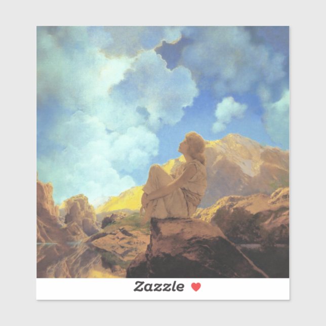 Maxfield Parrish Morning 1922 Cloud Blue Fine Art Sticker (Sheet)
