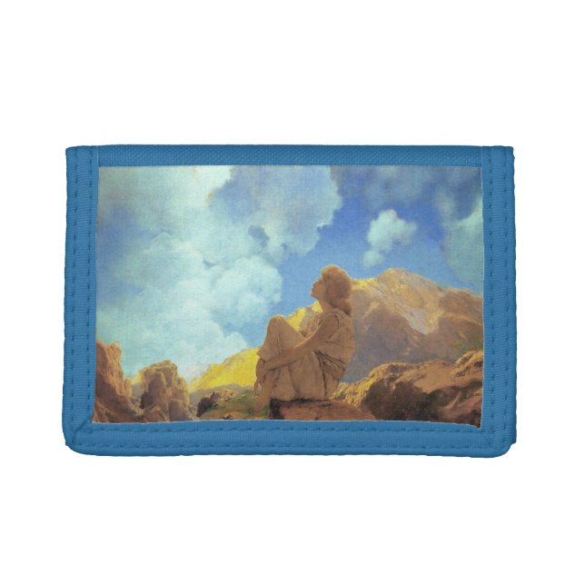 Maxfield Parrish Morning 1922 Cloud Blue Fine Art Trifold Wallet (Front)