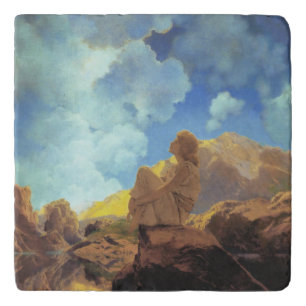 Maxfield Parrish Morning 1922 Cloud Blue Fine Art Trivet