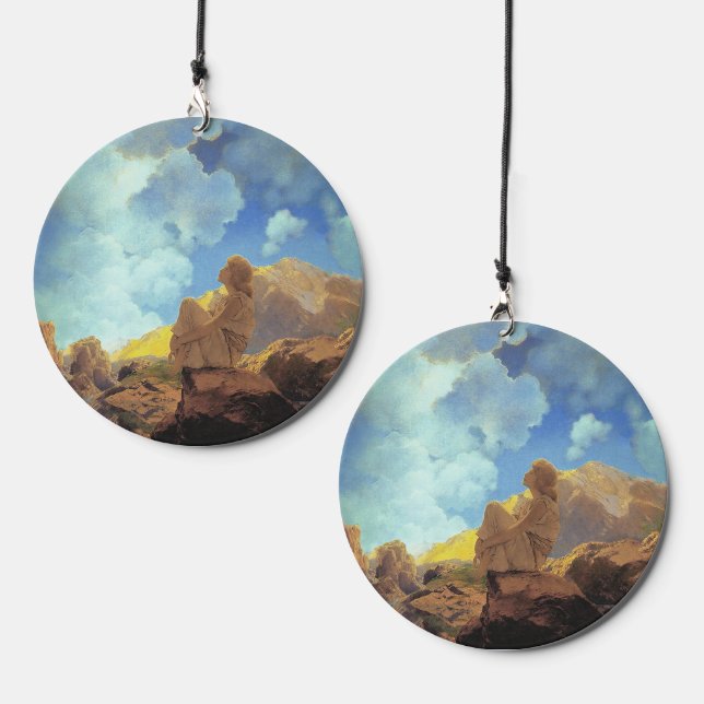 Maxfield Parrish Morning 1922 Cloud Blue Fine Art Wind Chime (Front & Back)