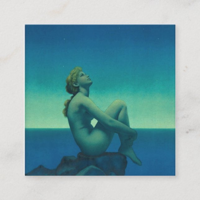 Maxfield Parrish Stars Square Business Card (Front)