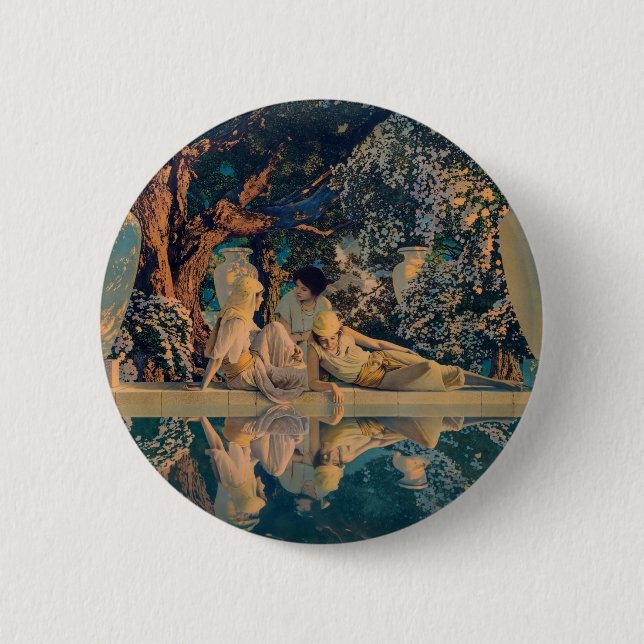 Maxfield Parrish The Garden of Allah 1918 Fine Art Button (Front)