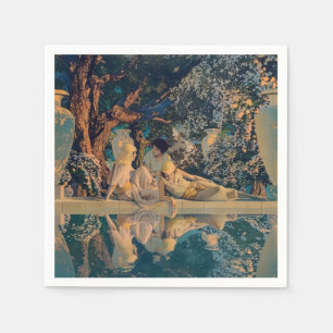 Maxfield Parrish The Garden of Allah 1918 Fine Art Napkins