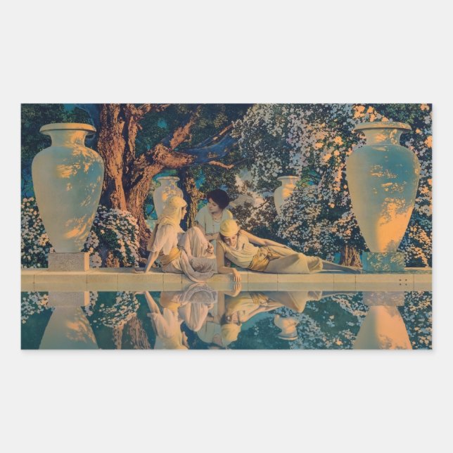 Maxfield Parrish The Garden of Allah 1918 Fine Art Rectangular Sticker (Front)