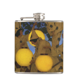 Maxfield Parrish The Lantern Bearers 1908 Vintage Flask