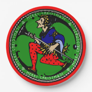 Maxfield Parrish-y Christmas Elf (Cookie Tray) Paper Plates