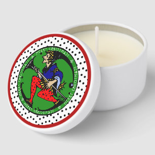 Maxfield Parrish-y Christmas Elf Mini Candle Favors