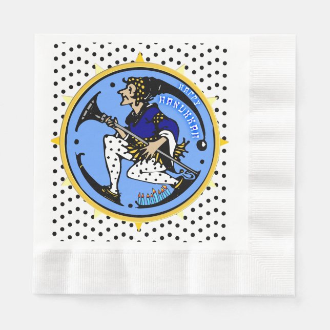 Maxfield Parrish-y Hanukkah Elf Napkins (Front)