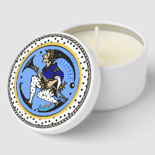 Maxfield Parrish-y Hanukkah Elf v2 Mini Candle Favors