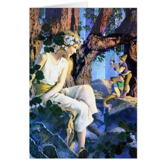 Maxfield Parrish's Fair Princess and the Gnomes Cards (Front)
