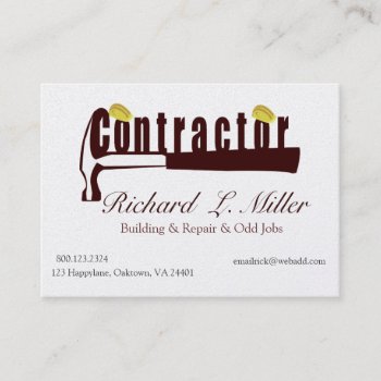 Maxi Sturdy Hat Builder Constructing Contractor Business Card by 911business at Zazzle
