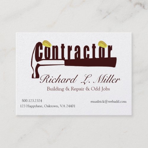 Maxi Sturdy Hat Builder Constructing Contractor Business Card