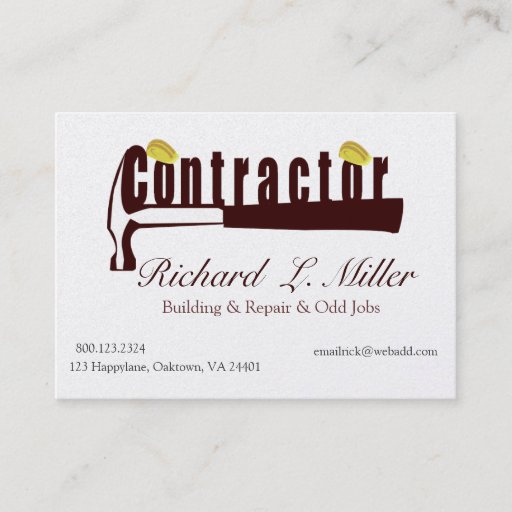 Customizable Builder Constructing Contractor Business Card Templates
