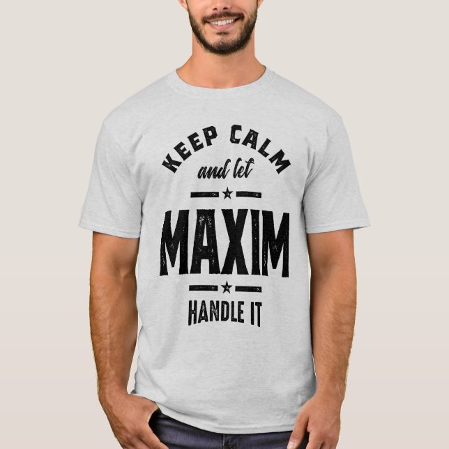 Maxim Personalized Name Birthday Gift T-Shirt (Front)