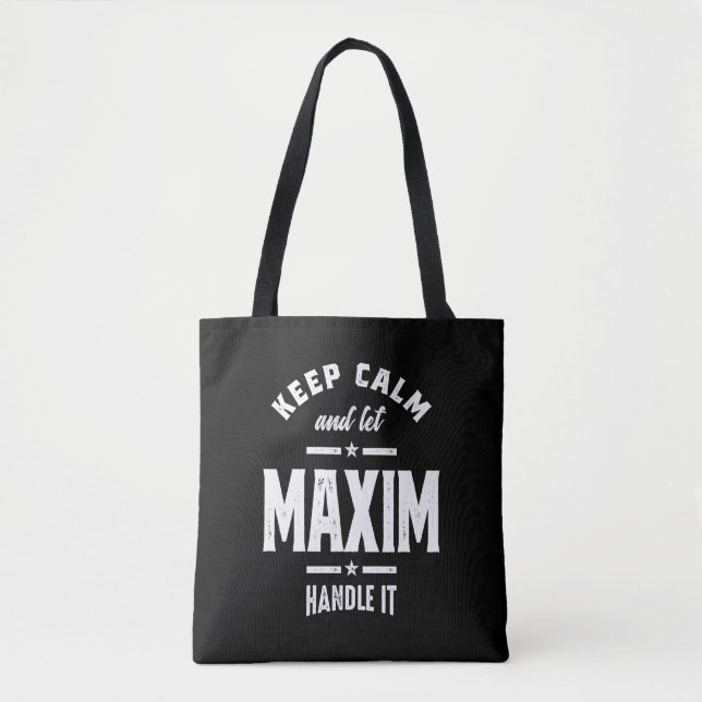 Maxim Personalized Name Birthday Tote Bag (Front)
