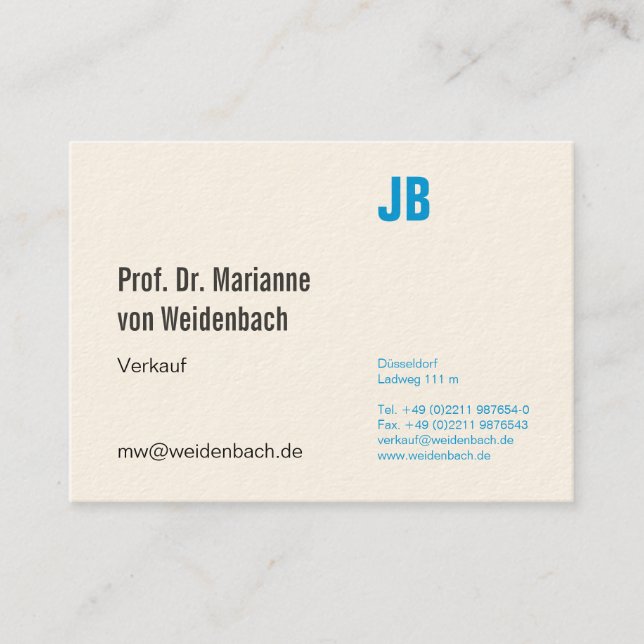 Maximal elegant business card (Front)