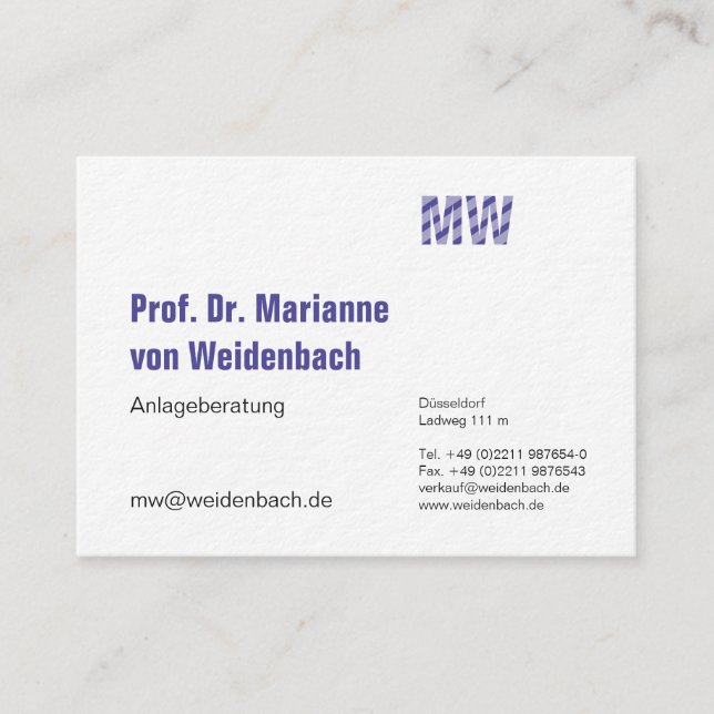 Maximal elegant large business card (Front)