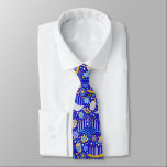 Maximal Hanukkah Neck Tie<br><div class="desc">Colorful dreidels,  menorahs,  and stars on a rich blue background.</div>