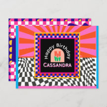 Maximalism Birthday Colorful Checkered Floral