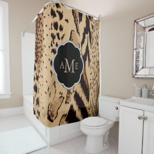 Maximalist 90s Animal Print - Personalized Shower Curtain