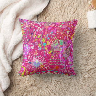 Maximalist Abstract Art: the Candy Store Throw Pillow