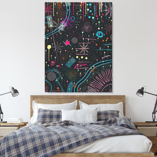 Maximalist Abstract Expression  Canvas Print (Insitu(Bedroom))