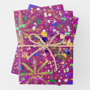 Maximalist Abstract in Bold Color Wrapping Paper Sheets