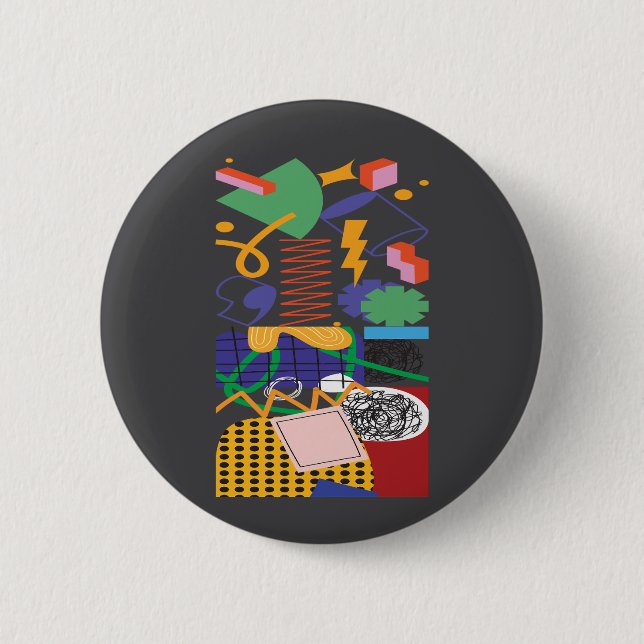 Maximalist Art Inspired Design  Button (Front)