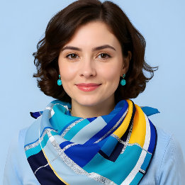 Maximalist Blue Abstract Scarf