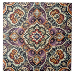 Maximalist Bohemian Elegance Ceramic Tile