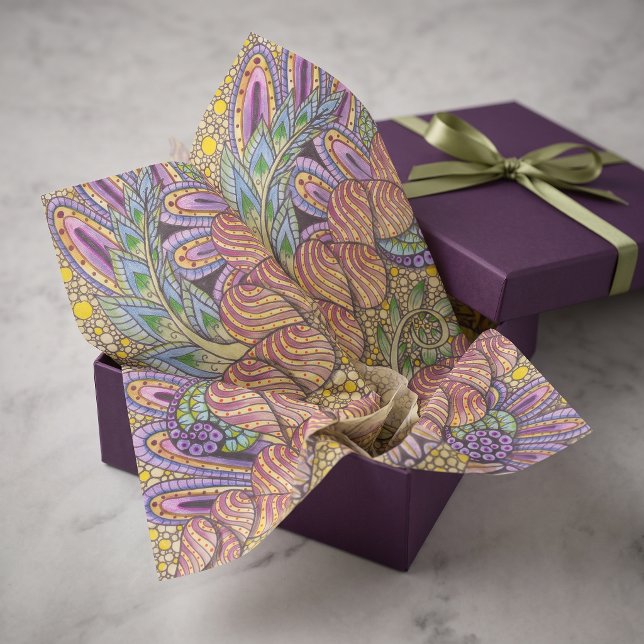 Maximalist Boho Psychedelic Swirl Pattern Tissue Paper (Creator Uploaded)