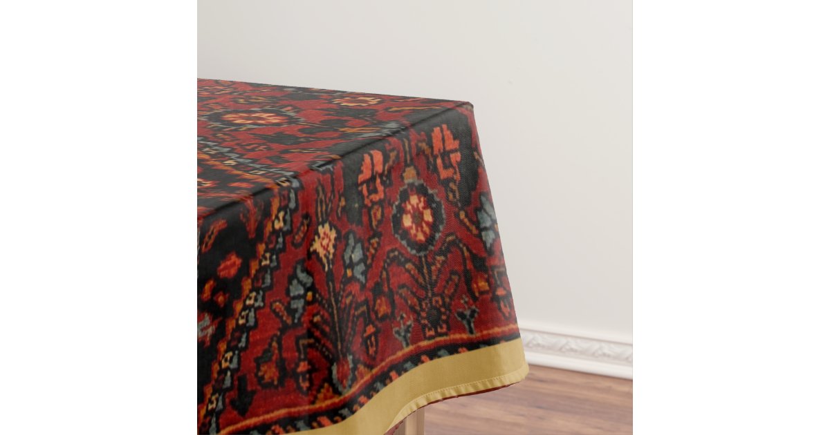 Maximalist Decor Monogrammed Vintage Rug Pattern Tablecloth | Zazzle