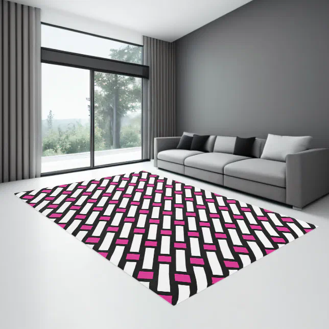 Maximalist Diagonal Abstract Basketweave Pattern Rug | Zazzle