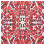 Maximalist Floral Neuro Art - Red Pink  Fabric
