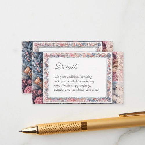 Maximalist Floral Shabby Country Vintage DETAILS Enclosure Card