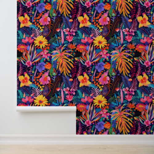 Maximalist Floral Tropics Wallpaper