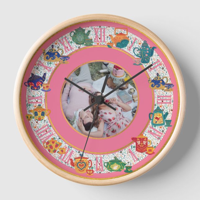 Maximalist Kitchen Decor Hippy Photo ANY EVENT Clock (Front)