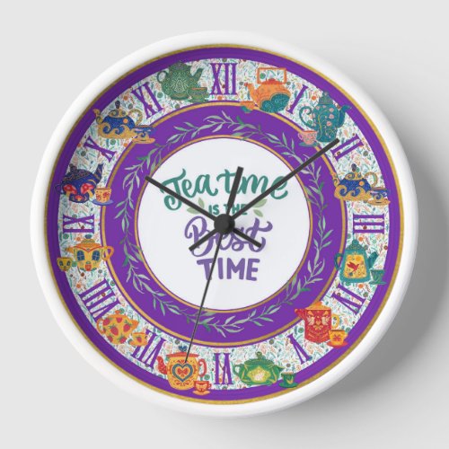 Maximalist Kitchen Decor Teatime Cottage Custom Clock