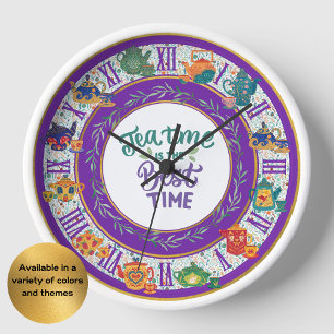 Maximalist Kitchen Tea Time Personalized ANY EVENT Clock