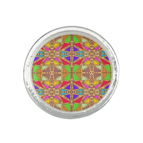 Maximalist Multicolor Medieval Shields Ring