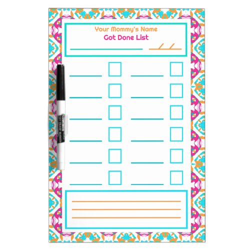 Maximalist Pink Blue Mothers Day Goals Planner Dry Erase Board